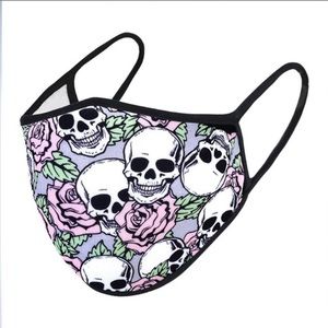 SALEHQ Skull and Rose USA Made Three Ply Face Mask